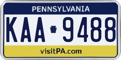 PA license plate KAA9488