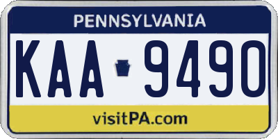 PA license plate KAA9490