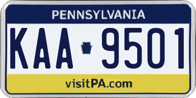 PA license plate KAA9501