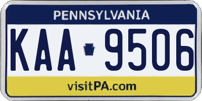 PA license plate KAA9506
