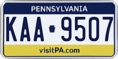 PA license plate KAA9507