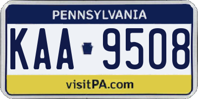 PA license plate KAA9508