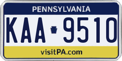 PA license plate KAA9510