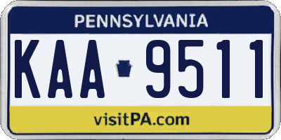 PA license plate KAA9511