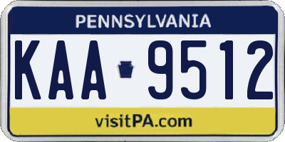 PA license plate KAA9512