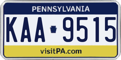 PA license plate KAA9515