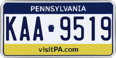 PA license plate KAA9519
