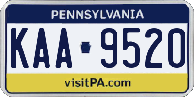 PA license plate KAA9520