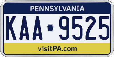 PA license plate KAA9525