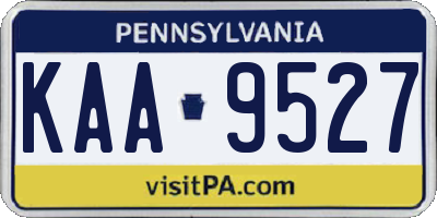 PA license plate KAA9527