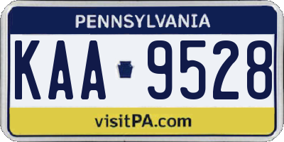 PA license plate KAA9528