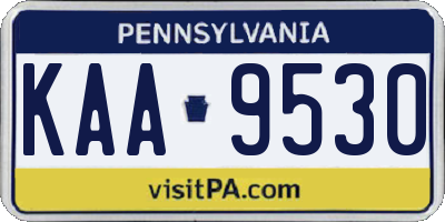 PA license plate KAA9530