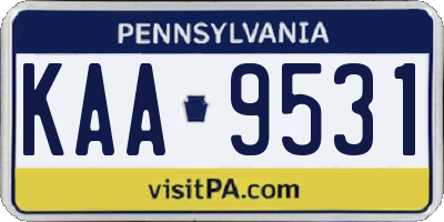 PA license plate KAA9531