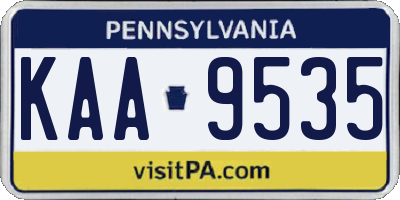 PA license plate KAA9535