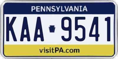 PA license plate KAA9541