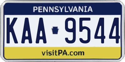 PA license plate KAA9544
