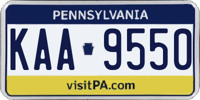 PA license plate KAA9550
