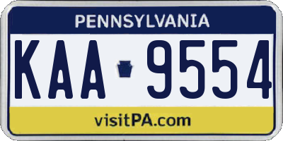 PA license plate KAA9554