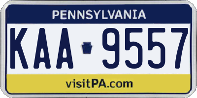 PA license plate KAA9557