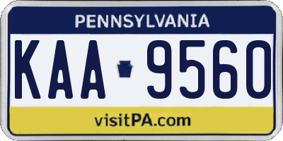 PA license plate KAA9560