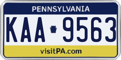 PA license plate KAA9563
