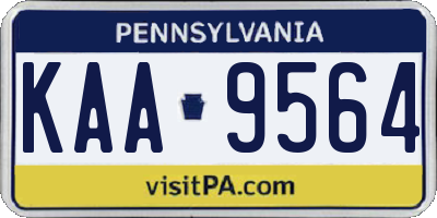 PA license plate KAA9564