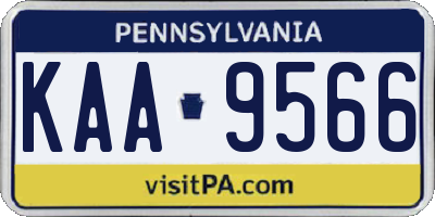 PA license plate KAA9566