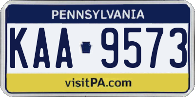 PA license plate KAA9573