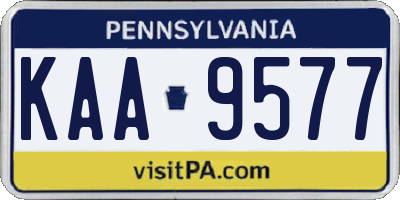 PA license plate KAA9577