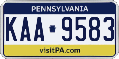 PA license plate KAA9583