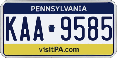 PA license plate KAA9585