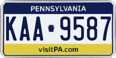 PA license plate KAA9587
