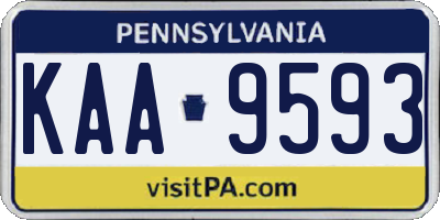 PA license plate KAA9593