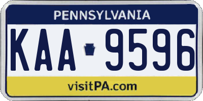 PA license plate KAA9596