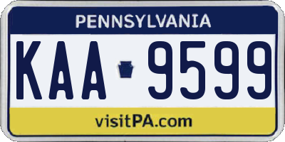 PA license plate KAA9599