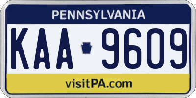 PA license plate KAA9609