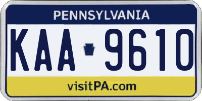 PA license plate KAA9610