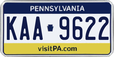 PA license plate KAA9622