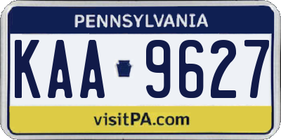 PA license plate KAA9627