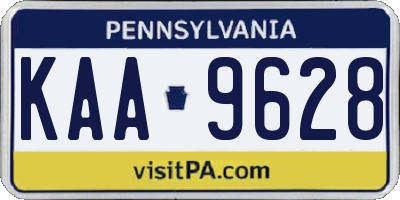 PA license plate KAA9628
