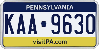 PA license plate KAA9630