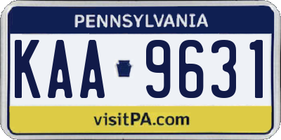 PA license plate KAA9631