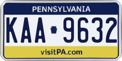 PA license plate KAA9632