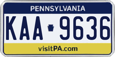 PA license plate KAA9636
