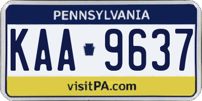 PA license plate KAA9637
