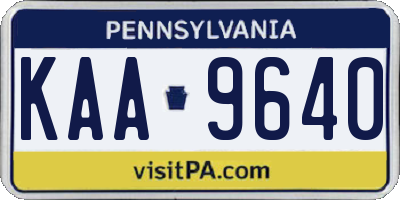 PA license plate KAA9640