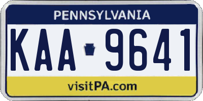 PA license plate KAA9641