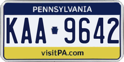 PA license plate KAA9642
