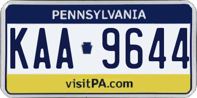 PA license plate KAA9644