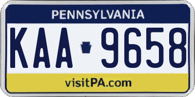 PA license plate KAA9658